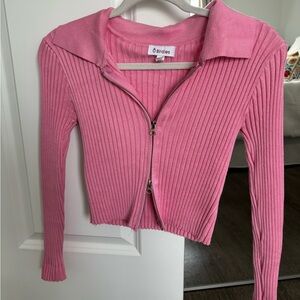 Zipper sweater knit top